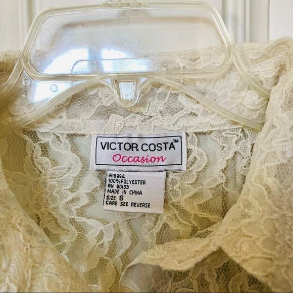 Victor Costa Ocassion Lace Longsleeves Small - Picture 2 of 7
